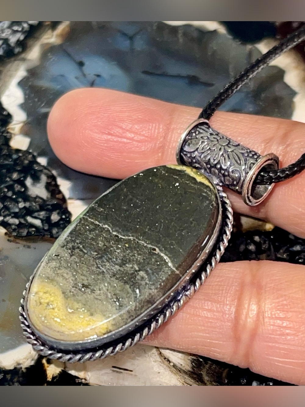 Bumblebee Jasper Crystal Pendant 2”